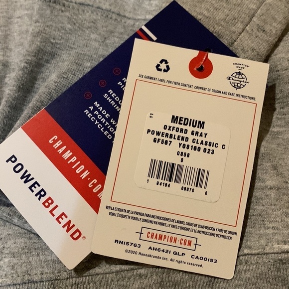 Champion oxford gray power blend classic sweatshirt. Medium. NWT - Picture 5 of 7